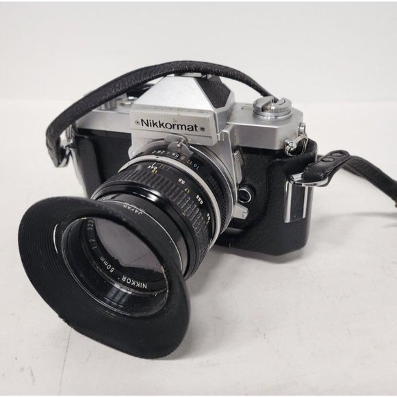 NIKON Nikkomat FT 35mm Film SLR Camera Zoom Nikon 1:3.5 46-86 MM Lens Rare Black - Picture 1 of 6
